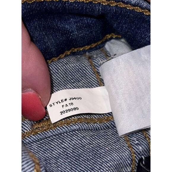 Madewell 10" High- Rise 'Drop Step' Skinny Denim Blue Jeans Distress Size 24 - Picture 8 of 8